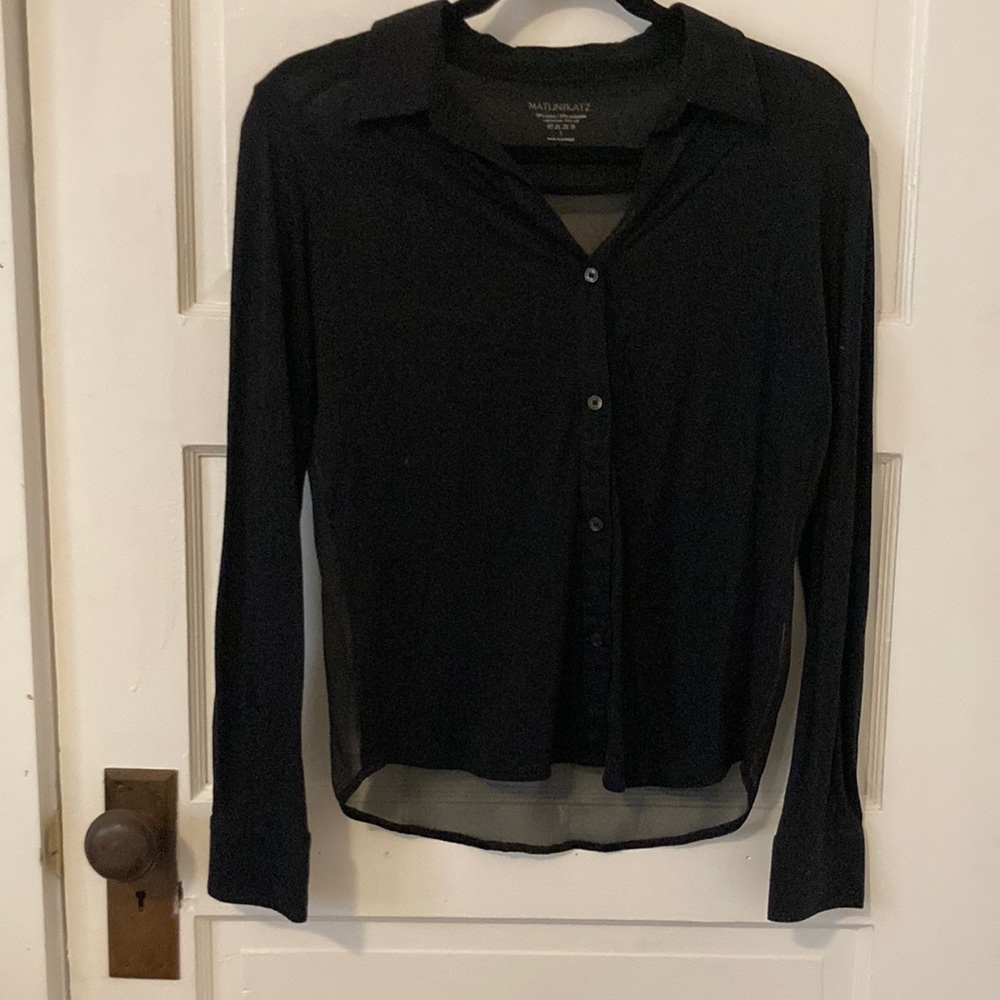 Matlin Katz Black Cashmere & Cotton Blouse